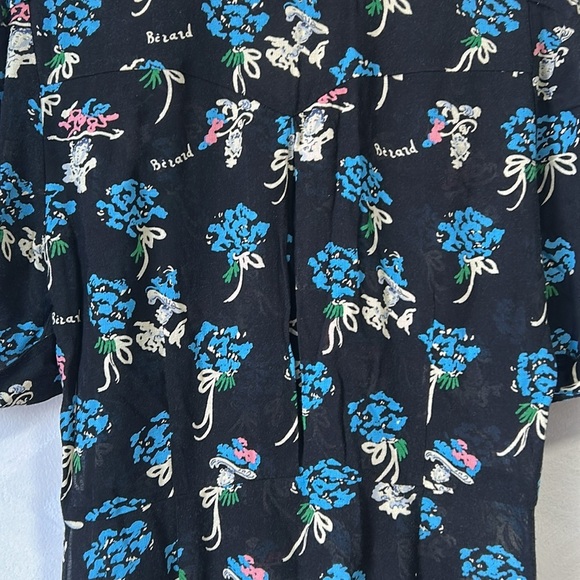 Anna Sui Berard Faces Print Dress Floral Buttons shirt dress size 2 made in usa - Picture 13 of 13